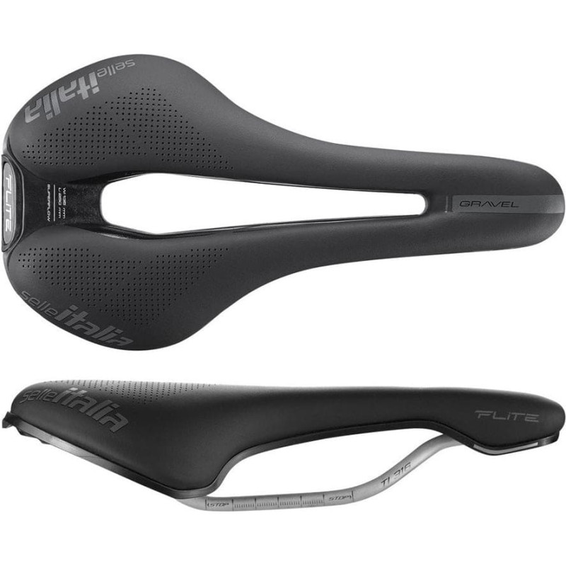 Selle Italia Siodło SELLE ITALIA FLITE BOOST GRAVEL TI316 SUPERFLOW S (id match S3), 228g, Czarne (NEW 2025)
