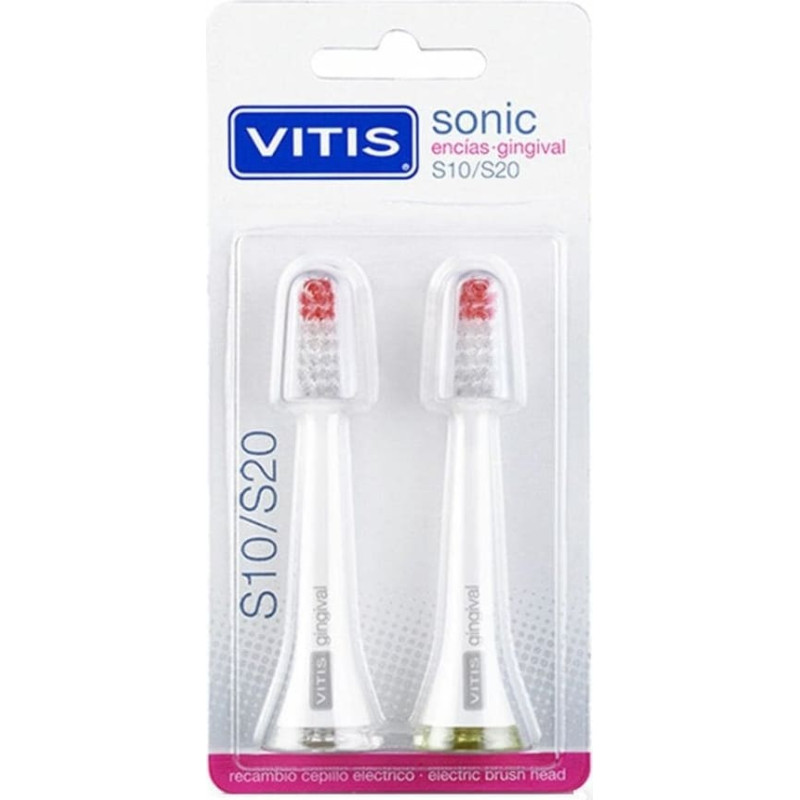 Vitis Końcówka do Elektronicznej Szczoteczki do Zębów Vitis Sonic S10/S20 Gingival 2 Sztuk