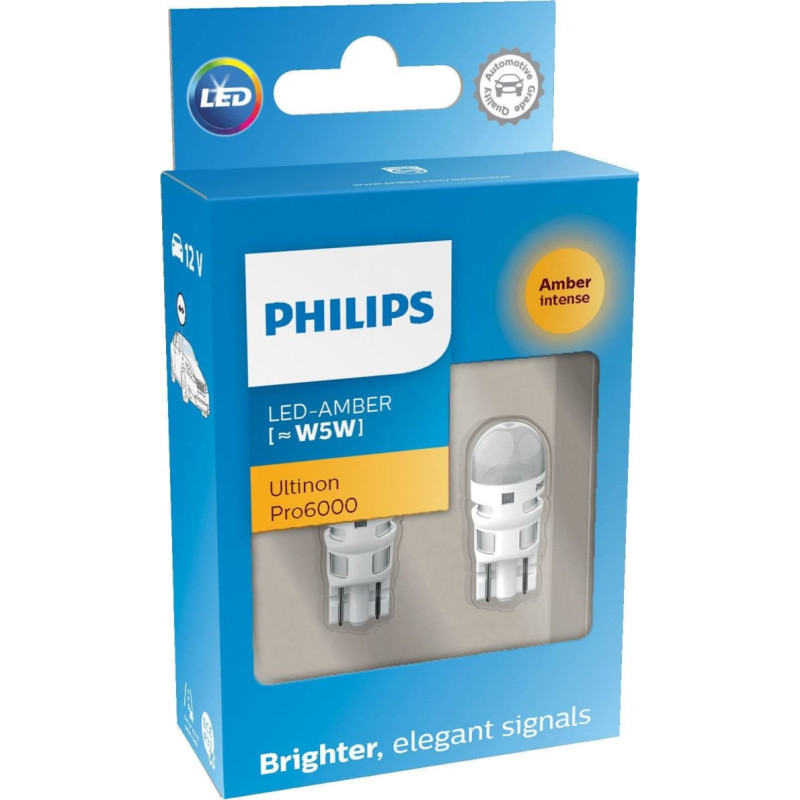 Philips Ultinon Pro6000 W5W LED Amber 2 stk.