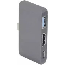 Roger RO-AD2 (3 in 1) USB-C Multiport Adapter / USB 3.0 / HDMI / USB-C / Grey