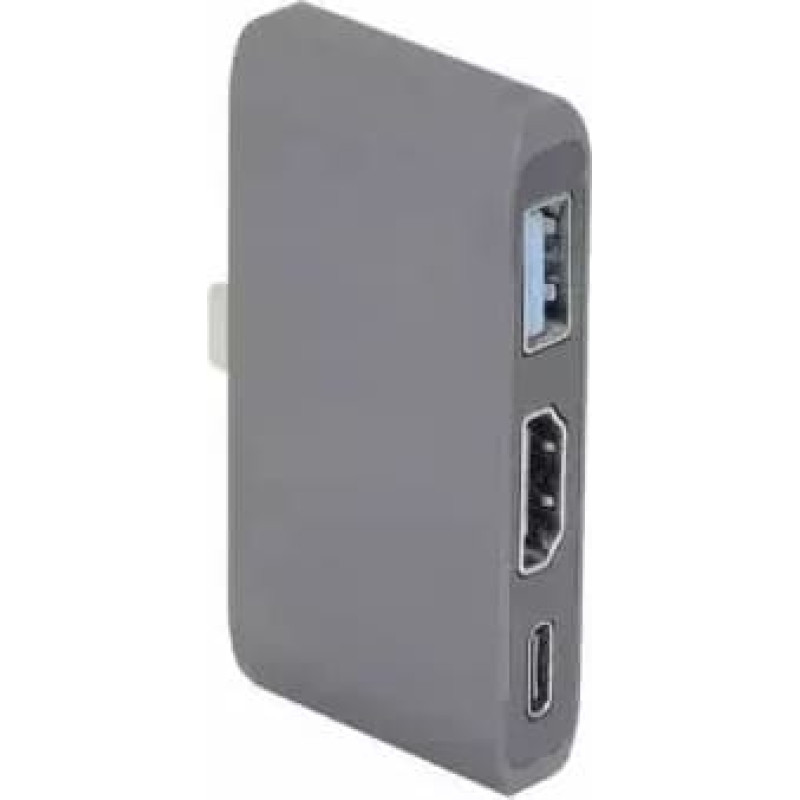 Roger RO-AD2 (3 in 1) USB-C Multiport Adapter / USB 3.0 / HDMI / USB-C / Grey