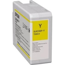 Epson SJIC55(Y): INK CARTRIDGE FOR/COLORWORKS CW-D6500/D6000-YELLOW