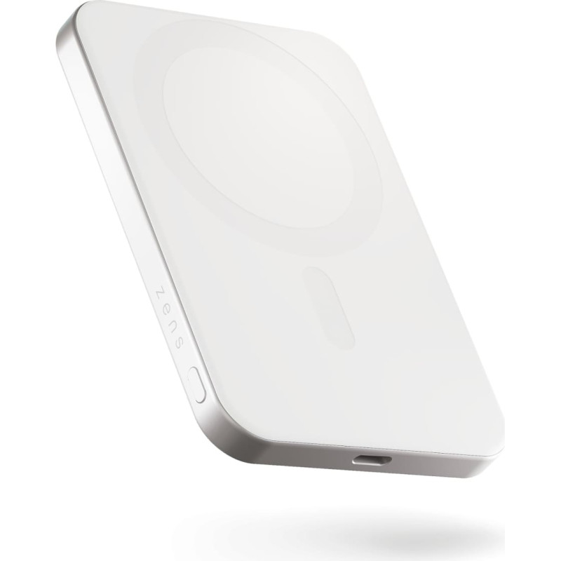 Zens Pro 1 - Induktive Power Bank - dunn - 5000 mAh - 15 Watt - auf Kabel: USB-C - weiss