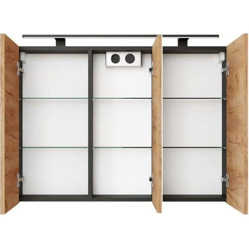 Domoletti CABINET BATHROOM SV90DL-4 BLACK/GOLD OAK