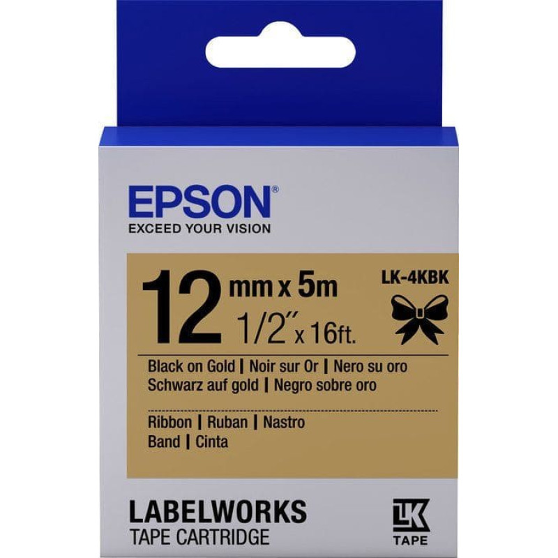 Epson Taśma LK4KBK Czarny/Złoty (C53S654001)