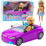 Leantoys Zestaw Mini Laleczka Ankiki Samochód Kabriolet Fioletowy LEAN Toys