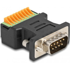 Delock D-Sub 9 St > Terminalblock Adapter mit Drucktaster