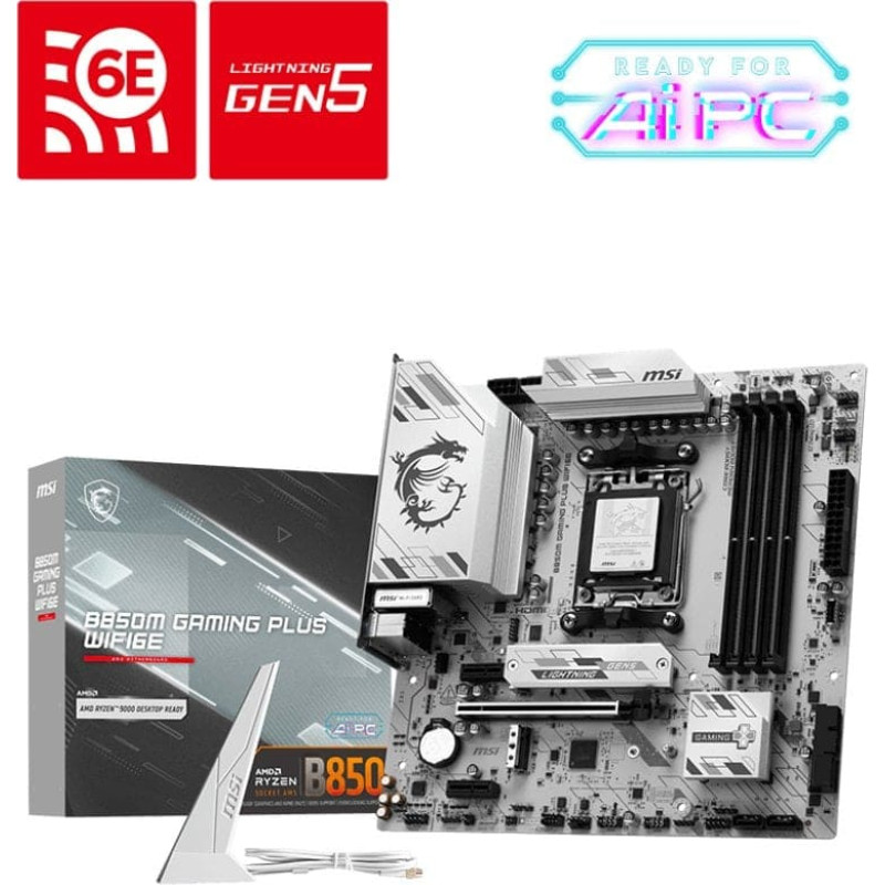 MSI B850M GAMING PLUS WIFI6E AMD B850 Socket AM5 micro ATX