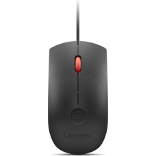 Lenovo - Maus - optisch - 3 Tasten - kabelgebunden - USB - Schwarz, Rot