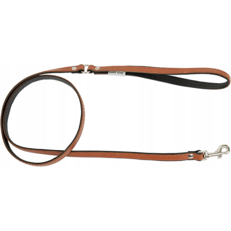 Collar Smycz sk�rzana dla psa, koniak/czarny, M-L, 20mm/120cm