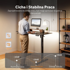 Sense7 Biurko SENSE7 NOJO LIGHT Czarne 120 cmx60 cm