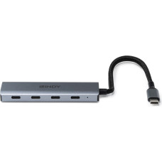Lindy 43414 huby i koncentratory USB 3.2 Gen 2 (3.1 Gen 2) Type-C 10000 Mbit/s Szary