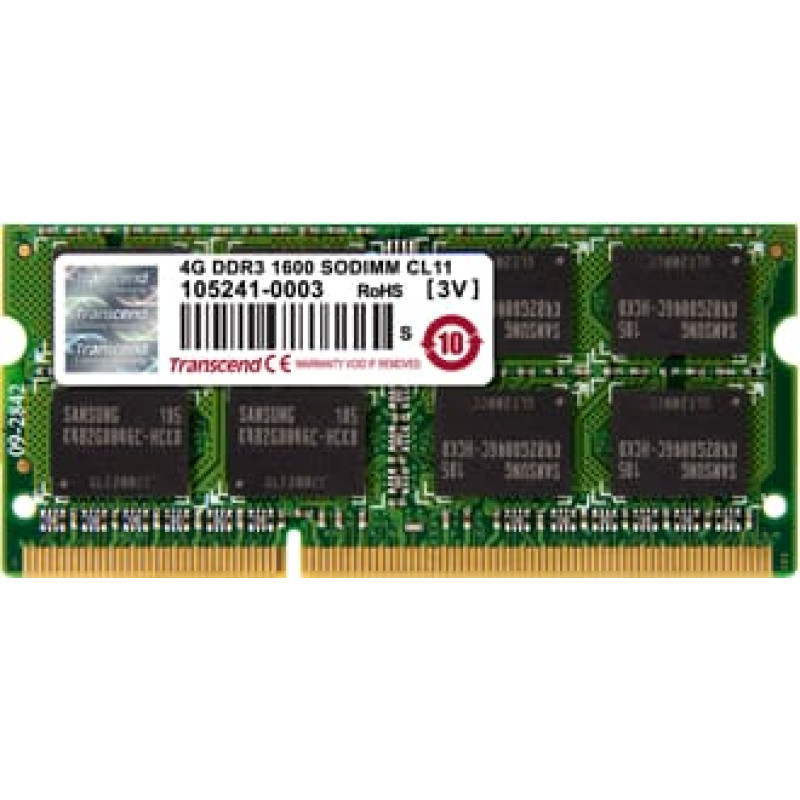 Transcend Pamięć do laptopa Transcend SODIMM, DDR3, 2 GB, 1600 MHz, CL11 (TS256MSK64V6N)