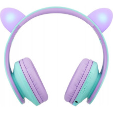 Powerlocus P2 Kids Headphones purple/turquoise with Ears
