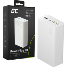 Green Cell Greencell PowerPlay 30 - biały powerbank 30 000mAh, 22,5W, 4 porty
