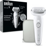 Braun Silk-épil 9 9-011, Silver, White, 40 tweezers, MicroGrip, 0.5 mm, Battery, Built-in battery