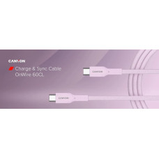 Canyon cable OnWire 60CL C-C 60W COLOR Braided 1m Pink CND-CCAP60AB10PK (5291485018641)