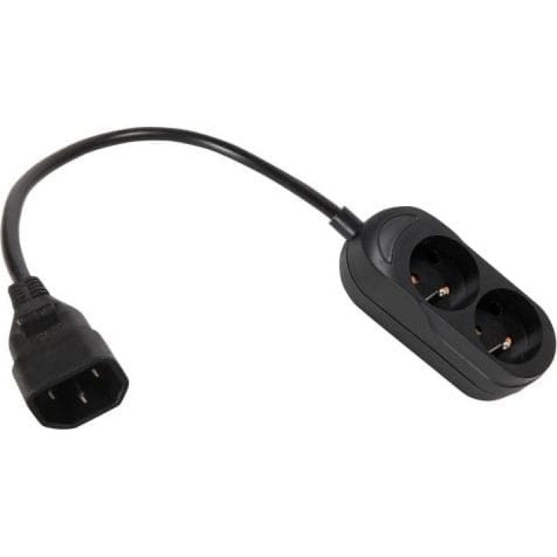 Jonex Przedłużacz do UPS 2-gniazda z/u 0,3m z wtykiem IEC C14 - PS-PCU 270