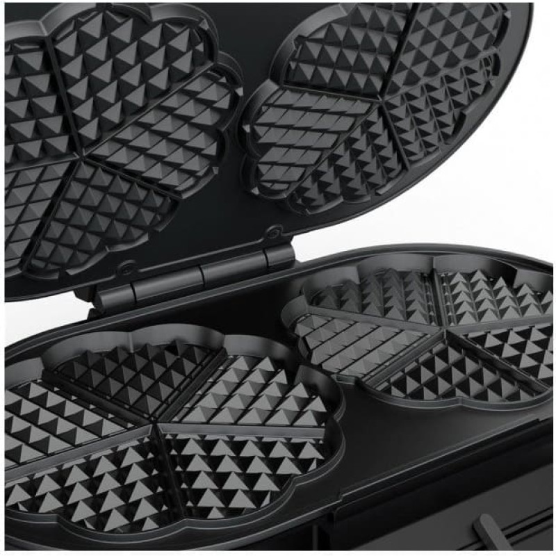 Princess Waffle Maker | 132384 | 1200 W | Number of pastry 10 | Heart shaped | Black