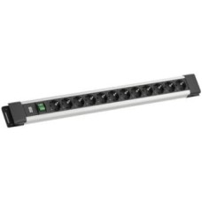 Bachmann CONNECTUS 12xCEE7/3, 1xswitch 2.0m CEE7/7 szary