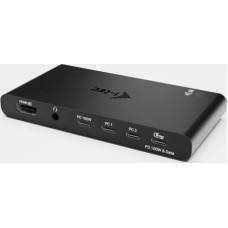 I-Tec Stacja/replikator I-TEC KVM Docking Station HDMI for 2 hosts 1x HDMI 3xUSB-C 3.2 Gen1 2x USB-A 3.2 Gen 1 1x 3.5mm Audio/Mic Power Delivery 2x 100W