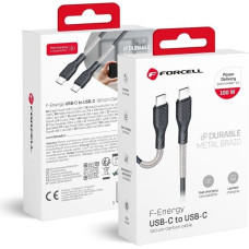 Forcell Kabel USB C do USB C F-Energy QC4.0 PD 5A 100W Carbon 1 m czarny