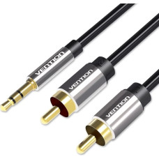 Vention 3.5mm Male to 2RCA Male Audio Cable 1M Black Metal Type