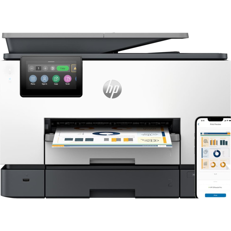 Hewlett-Packard HP OfficeJet Pro 9130b Wireless All-in-One Color Printer, Two-sided printing; Copier, Scanner