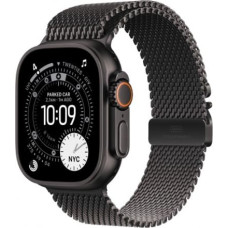 Apple Watch Ultra 3 GPS + Cellular 49mm Black Titanium Case with Black Titanium Milanese Loop - Large