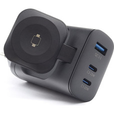 Realpower Powerbank Realpower ładowarka do urządzeń przenośnych Power bank, Smartwatch, Tablet Czarny Prąd zmienny Ładowanie bezprzewodowe Szybkie ładowanie Wewnętrzna