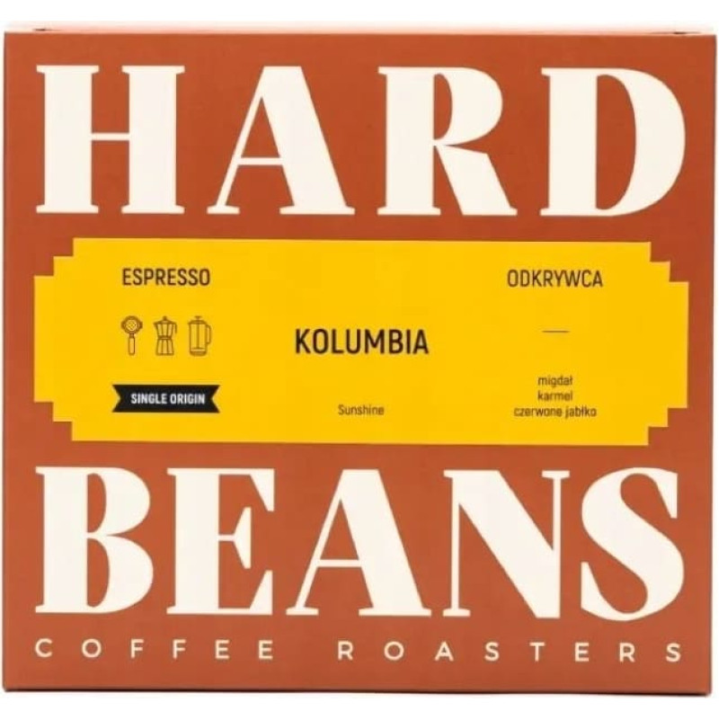 Hard Beans Coffee Kawa ziarnista Hard Beans Coffee Kawa ziarnista Kolumbia Sunshine 250g