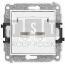 Karlik 25IGK-2 ICON Mechanizm gniazda komputerowego podwójnego 2xRJ45, kat. 5e, 8-stykowy biały mat 25IGK-2