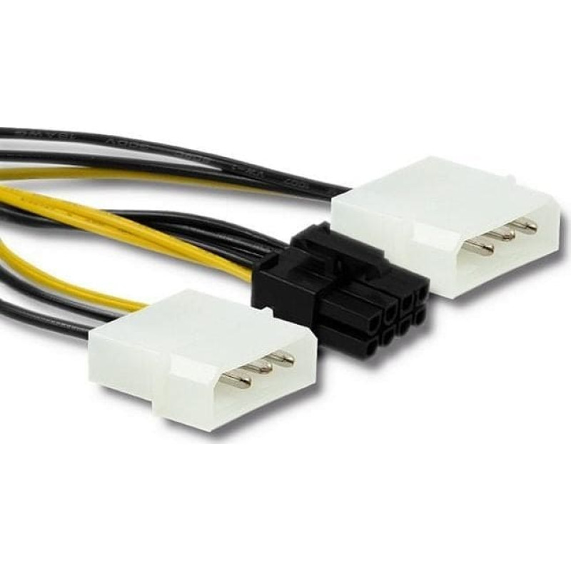 Qoltec Molex x2 - PCIe 8-pin, 0.15m, Czarny (50433)