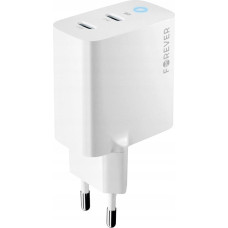 Forever ładowarka sieciowa GaN PD QC TC-06-65CC 2x USB-C 65W biała