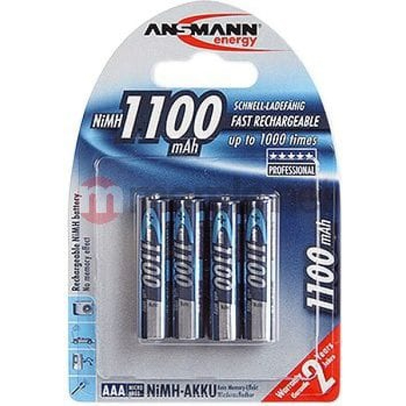 Ansmann 1100mAh NiMh Professional (silber)