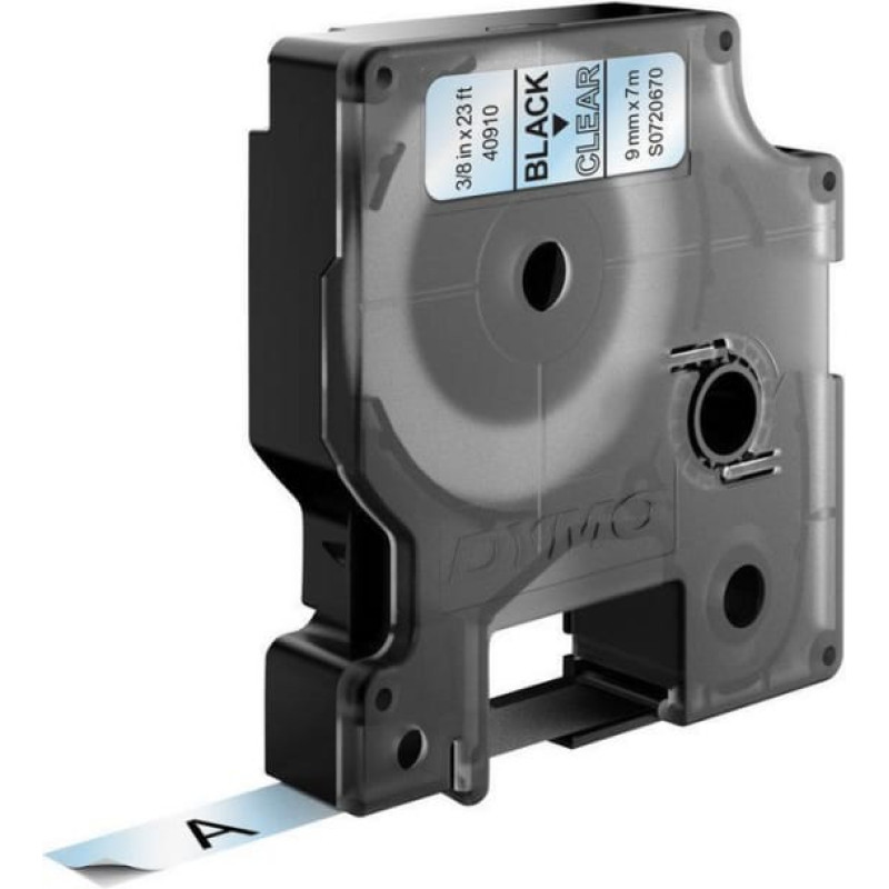 Dymo D1 Standard - Black on Transparent - 9mm