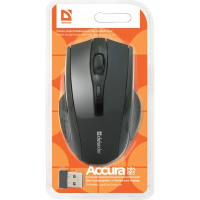 Defender Wireless mouse Accura MM-665 RF 1600 dpi 6P black