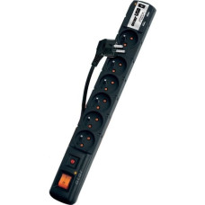 Acar Listwa zasilająca Acar USB przeciwprzepięciowa 6 gniazd 3 m czarna (W0158)