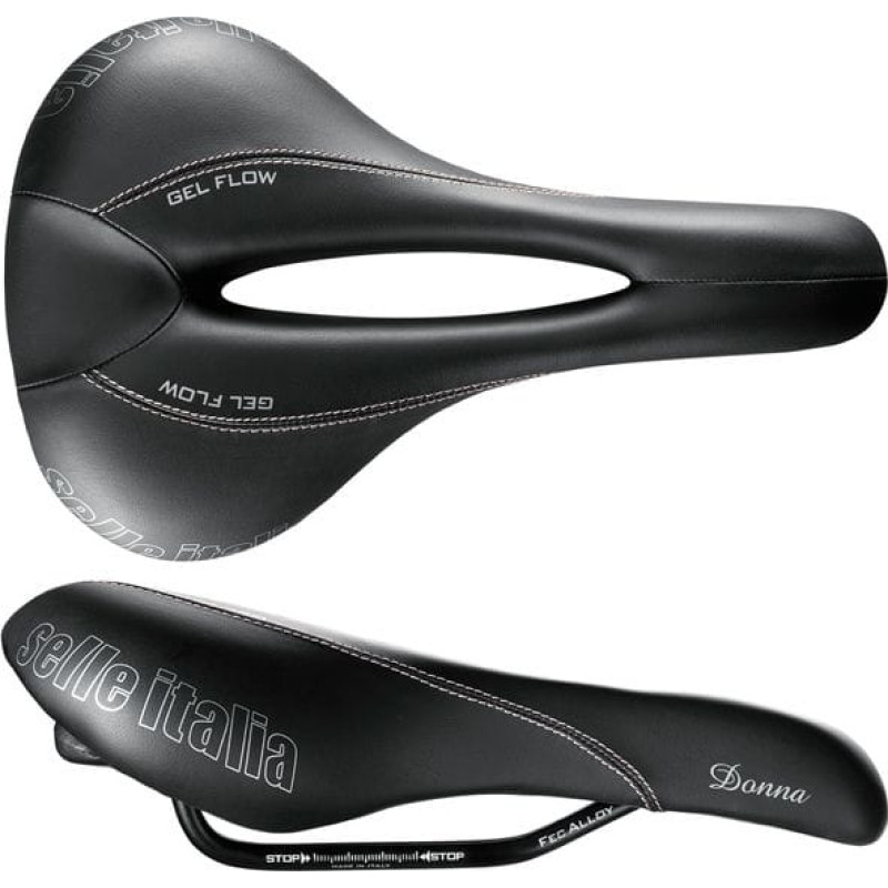Selle Italia Siodło SELLE ITALIA DONNA GEL FLOW L (id match - L2) Fec Alloy 7, Duro-Tek, 345g czarne (NEW)