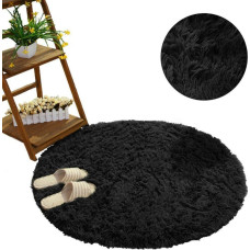Strado Dywan okrągły Shaggy Strado 140x140 BlackSky (Czarny) uniwersalny