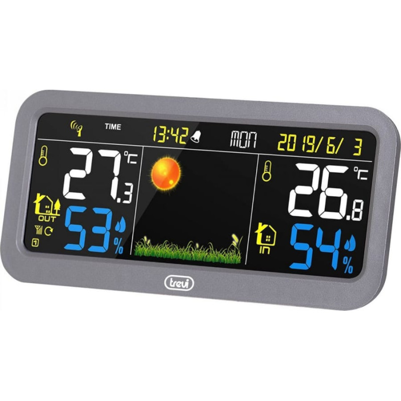 Trevi Stacja pogodowa Trevi Stacja pogody ME3P20RC + czujnik zewnętrzny szara