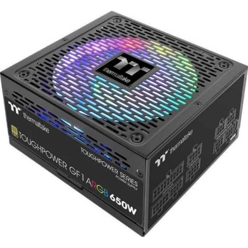Thermaltake Toughpower GF1 ARGB 650W (schwarz, 4x PCIe, Kabel-Management, 650 Watt)
