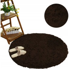 Strado Dywan okrągły Shaggy Strado 80x80 DarkCoffee (Ciemny brązowy)