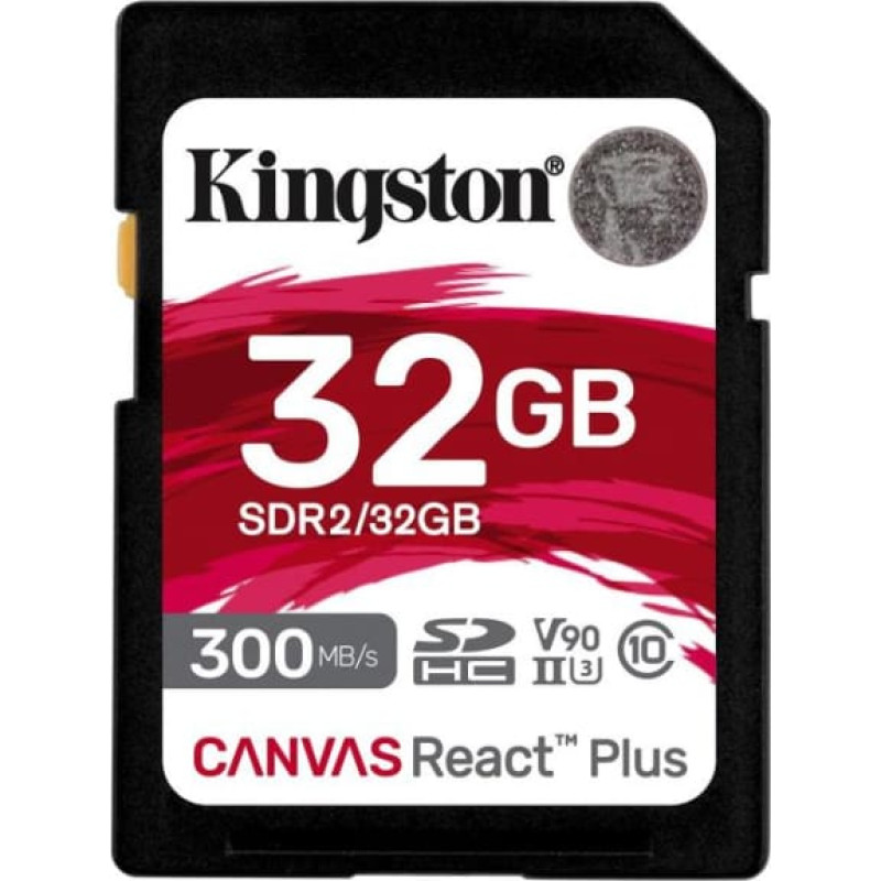 Kingston Memory card SD 32GB Canvas React Plus 300/260 UHS-II U3