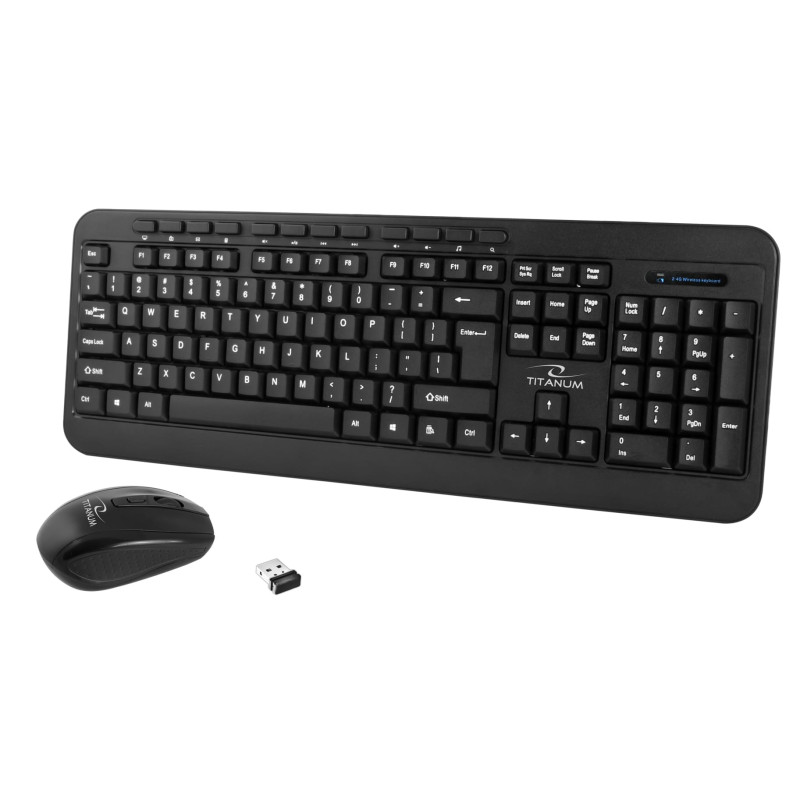 Titanum TK108 Keyboard + USB mouse Black