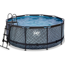 Exit Exit Toys Stone Pool, Frame Pool O 360x122cm, swimming pool (grey, with filter pump)