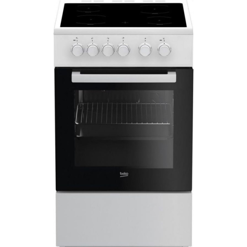 Beko FSS57000GW cooker Freestanding cooker Ceramic Black, White A