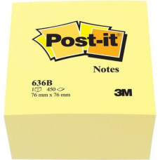 Post-It Bloczki samoprzylepne klasyczne 636B, kostka 76x76mm, 450 kartek, żółty (3M0311)
