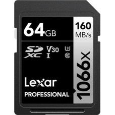 Lexar Karta Lexar Professional 1066x SDXC 64 GB Class 10 UHS-I/U3 V30 (LSD1066064G­BNNNG)