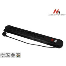 Maclean MCE11 power extension 1.5 m 8 AC outlet(s) Indoor Black
